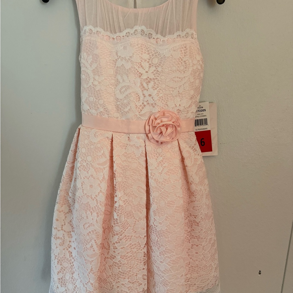 Jona Michelle Elegant Pink Lace Kids Dress